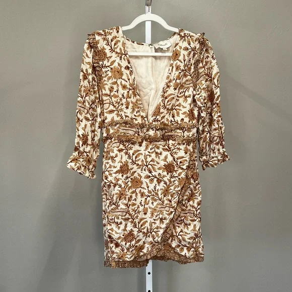Cleobella Victoria Mini Dress / Tan / Size XL - Picture 4 of 11